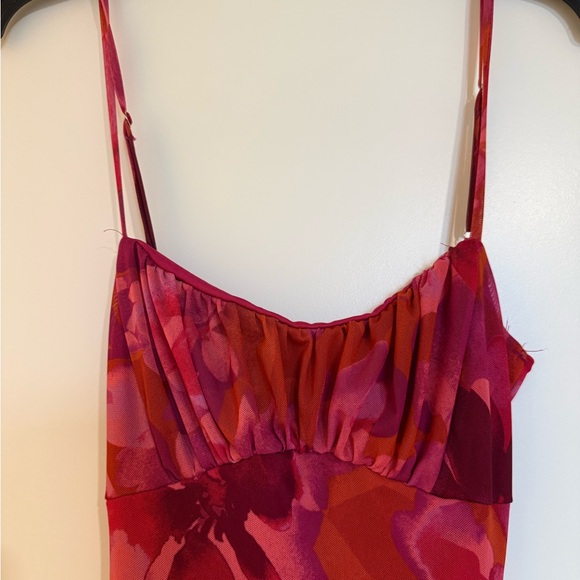 Blue Blush Vibrant Red Mesh Dress - Picture 4 of 5